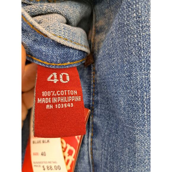 OMAVI NEW! DEADSTOCK! VINTAGE 90'S Delux Fit Med Wash Jeans Size 40 Blue BLK - Picture 7 of 9